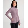 imageTrendy Queen Womens Lightweight Zip Up Jackets Mock Turtleneck Fall Hoodies Fitted 2024 Athletic Workout Clothes with PocketsLightpurple