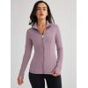 imageTrendy Queen Womens Lightweight Zip Up Jackets Mock Turtleneck Fall Hoodies Fitted 2024 Athletic Workout Clothes with PocketsLightpurple