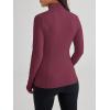 imageTrendy Queen Womens Lightweight Zip Up Jackets Mock Turtleneck Fall Hoodies Fitted 2024 Athletic Workout Clothes with PocketsRed