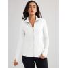 imageTrendy Queen Womens Lightweight Zip Up Jackets Mock Turtleneck Fall Hoodies Fitted 2024 Athletic Workout Clothes with PocketsWhite