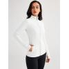 imageTrendy Queen Womens Lightweight Zip Up Jackets Mock Turtleneck Fall Hoodies Fitted 2024 Athletic Workout Clothes with PocketsWhite