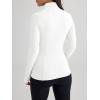 imageTrendy Queen Womens Lightweight Zip Up Jackets Mock Turtleneck Fall Hoodies Fitted 2024 Athletic Workout Clothes with PocketsWhite