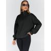 imageTrendy Queen Womens Oversized Sweatshirts Fall Fashion Hoodies Half Zip Pullover Long Sleeve Shirts Clothes OutfitsBlack