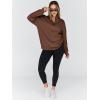 imageTrendy Queen Womens Oversized Sweatshirts Fall Fashion Hoodies Half Zip Pullover Long Sleeve Shirts Clothes OutfitsBrown