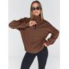imageTrendy Queen Womens Oversized Sweatshirts Fall Fashion Hoodies Half Zip Pullover Long Sleeve Shirts Clothes OutfitsBrown
