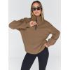 imageTrendy Queen Womens Oversized Sweatshirts Fall Fashion Hoodies Half Zip Pullover Long Sleeve Shirts Clothes OutfitsCoffee