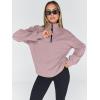 imageTrendy Queen Womens Oversized Sweatshirts Fall Fashion Hoodies Half Zip Pullover Long Sleeve Shirts Clothes OutfitsDarkpink