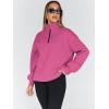 imageTrendy Queen Womens Oversized Sweatshirts Fall Fashion Hoodies Half Zip Pullover Long Sleeve Shirts Clothes OutfitsHotpink