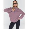imageTrendy Queen Womens Oversized Sweatshirts Fall Fashion Hoodies Half Zip Pullover Long Sleeve Shirts Clothes OutfitsNutmeg