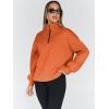 imageTrendy Queen Womens Oversized Sweatshirts Fall Fashion Hoodies Half Zip Pullover Long Sleeve Shirts Clothes OutfitsOrange