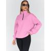 imageTrendy Queen Womens Oversized Sweatshirts Fall Fashion Hoodies Half Zip Pullover Long Sleeve Shirts Clothes OutfitsPink