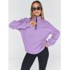 imageTrendy Queen Womens Oversized Sweatshirts Fall Fashion Hoodies Half Zip Pullover Long Sleeve Shirts Clothes OutfitsPurple