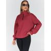 imageTrendy Queen Womens Oversized Sweatshirts Fall Fashion Hoodies Half Zip Pullover Long Sleeve Shirts Clothes OutfitsRed