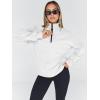 imageTrendy Queen Womens Oversized Sweatshirts Fall Fashion Hoodies Half Zip Pullover Long Sleeve Shirts Clothes OutfitsWhite