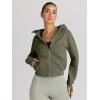 imageTrendy Queen Womens Zip Up Hoodies Jackets Cropped Sweatshirts Fleece Fall Outfits Casual Comfy Y2k Tops Winter Clothes 2025Armygreen
