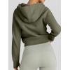 imageTrendy Queen Womens Zip Up Hoodies Jackets Cropped Sweatshirts Fleece Fall Outfits Casual Comfy Y2k Tops Winter Clothes 2025Armygreen