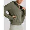 imageTrendy Queen Womens Zip Up Hoodies Jackets Cropped Sweatshirts Fleece Fall Outfits Casual Comfy Y2k Tops Winter Clothes 2025Armygreen