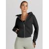imageTrendy Queen Womens Zip Up Hoodies Jackets Cropped Sweatshirts Fleece Fall Outfits Casual Comfy Y2k Tops Winter Clothes 2025Black