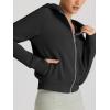 imageTrendy Queen Womens Zip Up Hoodies Jackets Cropped Sweatshirts Fleece Fall Outfits Casual Comfy Y2k Tops Winter Clothes 2025Black