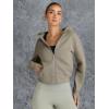 imageTrendy Queen Womens Zip Up Hoodies Jackets Cropped Sweatshirts Fleece Fall Outfits Casual Comfy Y2k Tops Winter Clothes 2025Coffee