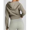 imageTrendy Queen Womens Zip Up Hoodies Jackets Cropped Sweatshirts Fleece Fall Outfits Casual Comfy Y2k Tops Winter Clothes 2025Coffee