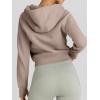 imageTrendy Queen Womens Zip Up Hoodies Jackets Cropped Sweatshirts Fleece Fall Outfits Casual Comfy Y2k Tops Winter Clothes 2025Coffeegrey