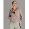 imageTrendy Queen Womens Zip Up Hoodies Jackets Cropped Sweatshirts Fleece Fall Outfits Casual Comfy Y2k Tops Winter Clothes 2025Coffeegrey