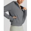 imageTrendy Queen Womens Zip Up Hoodies Jackets Cropped Sweatshirts Fleece Fall Outfits Casual Comfy Y2k Tops Winter Clothes 2025Darkgrey