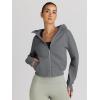 imageTrendy Queen Womens Zip Up Hoodies Jackets Cropped Sweatshirts Fleece Fall Outfits Casual Comfy Y2k Tops Winter Clothes 2025Darkgrey