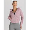 imageTrendy Queen Womens Zip Up Hoodies Jackets Cropped Sweatshirts Fleece Fall Outfits Casual Comfy Y2k Tops Winter Clothes 2025Darkpink