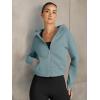 imageTrendy Queen Womens Zip Up Hoodies Jackets Cropped Sweatshirts Fleece Fall Outfits Casual Comfy Y2k Tops Winter Clothes 2025Green