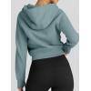 imageTrendy Queen Womens Zip Up Hoodies Jackets Cropped Sweatshirts Fleece Fall Outfits Casual Comfy Y2k Tops Winter Clothes 2025Green