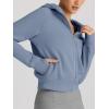 imageTrendy Queen Womens Zip Up Hoodies Jackets Cropped Sweatshirts Fleece Fall Outfits Casual Comfy Y2k Tops Winter Clothes 2025Greyblue