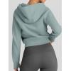 imageTrendy Queen Womens Zip Up Hoodies Jackets Cropped Sweatshirts Fleece Fall Outfits Casual Comfy Y2k Tops Winter Clothes 2025Greygreen