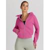 imageTrendy Queen Womens Zip Up Hoodies Jackets Cropped Sweatshirts Fleece Fall Outfits Casual Comfy Y2k Tops Winter Clothes 2025Hotpink