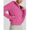 imageTrendy Queen Womens Zip Up Hoodies Jackets Cropped Sweatshirts Fleece Fall Outfits Casual Comfy Y2k Tops Winter Clothes 2025Hotpink