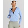 imageTrendy Queen Womens Zip Up Hoodies Jackets Cropped Sweatshirts Fleece Fall Outfits Casual Comfy Y2k Tops Winter Clothes 2025Lightblue