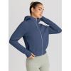 imageTrendy Queen Womens Zip Up Hoodies Jackets Cropped Sweatshirts Fleece Fall Outfits Casual Comfy Y2k Tops Winter Clothes 2025Navyblue