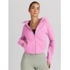 imageTrendy Queen Womens Zip Up Hoodies Jackets Cropped Sweatshirts Fleece Fall Outfits Casual Comfy Y2k Tops Winter Clothes 2025Pink