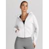 imageTrendy Queen Womens Zip Up Hoodies Jackets Cropped Sweatshirts Fleece Fall Outfits Casual Comfy Y2k Tops Winter Clothes 2025White