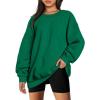 imageTrendy Queen Sweatshirts for Women Hoodies Oversized Crewneck Tops Sweaters Comfy Fall Winter Outfits Clothes 2024 FashionGrassgreen