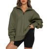 imageTrendy Queen Womens Oversized Sweatshirts Fall Fashion Hoodies Half Zip Pullover Long Sleeve Shirts Clothes OutfitsArmygreen