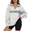 imageTrendy Queen Womens Oversized Sweatshirts Fall Fashion Hoodies Half Zip Pullover Long Sleeve Shirts Clothes OutfitsGreyla