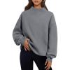 imageTrendy Queen Womens Oversized Sweatshirts Turtleneck Pullover Long Sleeve Hoodies Tops Fall Fashion Outfits 2025 ClothesLightgrey