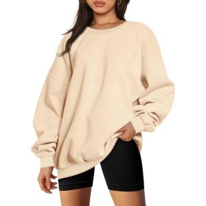 imageTrendy Queen Sweatshirts for Women Hoodies Oversized Crewneck Tops Sweaters Comfy Fall Winter Outfits Clothes 2024 FashionApricot