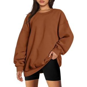 imageTrendy Queen Sweatshirts for Women Hoodies Oversized Crewneck Tops Sweaters Comfy Fall Winter Outfits Clothes 2024 FashionCaramel