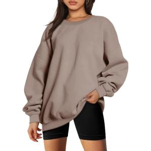 imageTrendy Queen Sweatshirts for Women Hoodies Oversized Crewneck Tops Sweaters Comfy Fall Winter Outfits Clothes 2024 FashionCoffeegrey