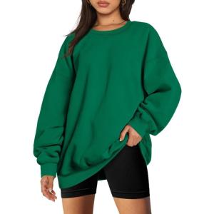 imageTrendy Queen Sweatshirts for Women Hoodies Oversized Crewneck Tops Sweaters Comfy Fall Winter Outfits Clothes 2024 FashionGrassgreen