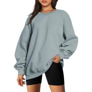 imageTrendy Queen Sweatshirts for Women Hoodies Oversized Crewneck Tops Sweaters Comfy Fall Winter Outfits Clothes 2024 FashionLightgreen