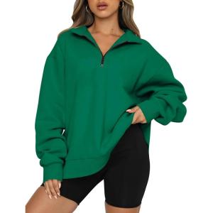 imageTrendy Queen Womens Oversized Sweatshirts Fall Fashion Hoodies Half Zip Pullover Long Sleeve Shirts Clothes OutfitsGrass
